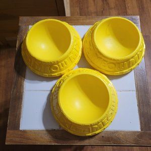 vintage meow mix cat bowls total 3 plastic